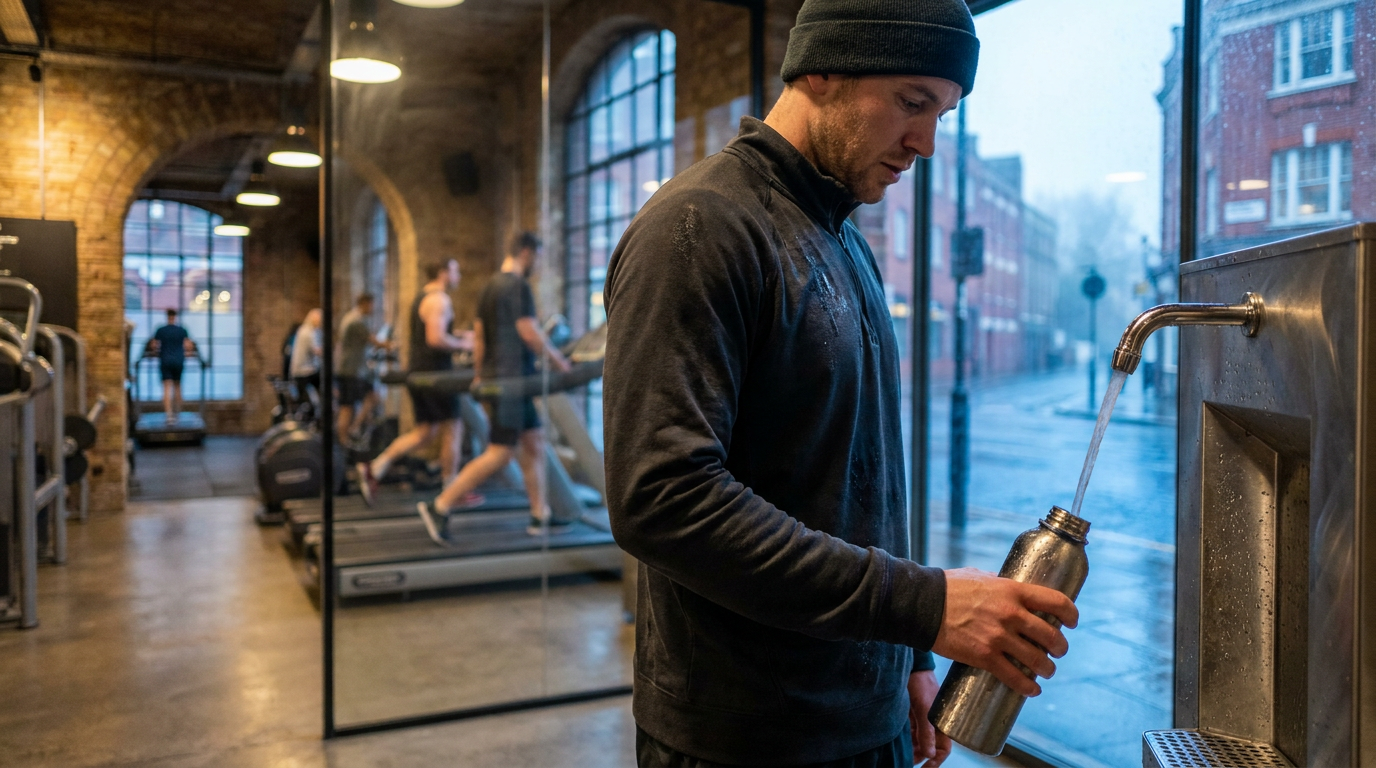 Britain's gyms took 679 million visits. The water cooler market is barely in the building.