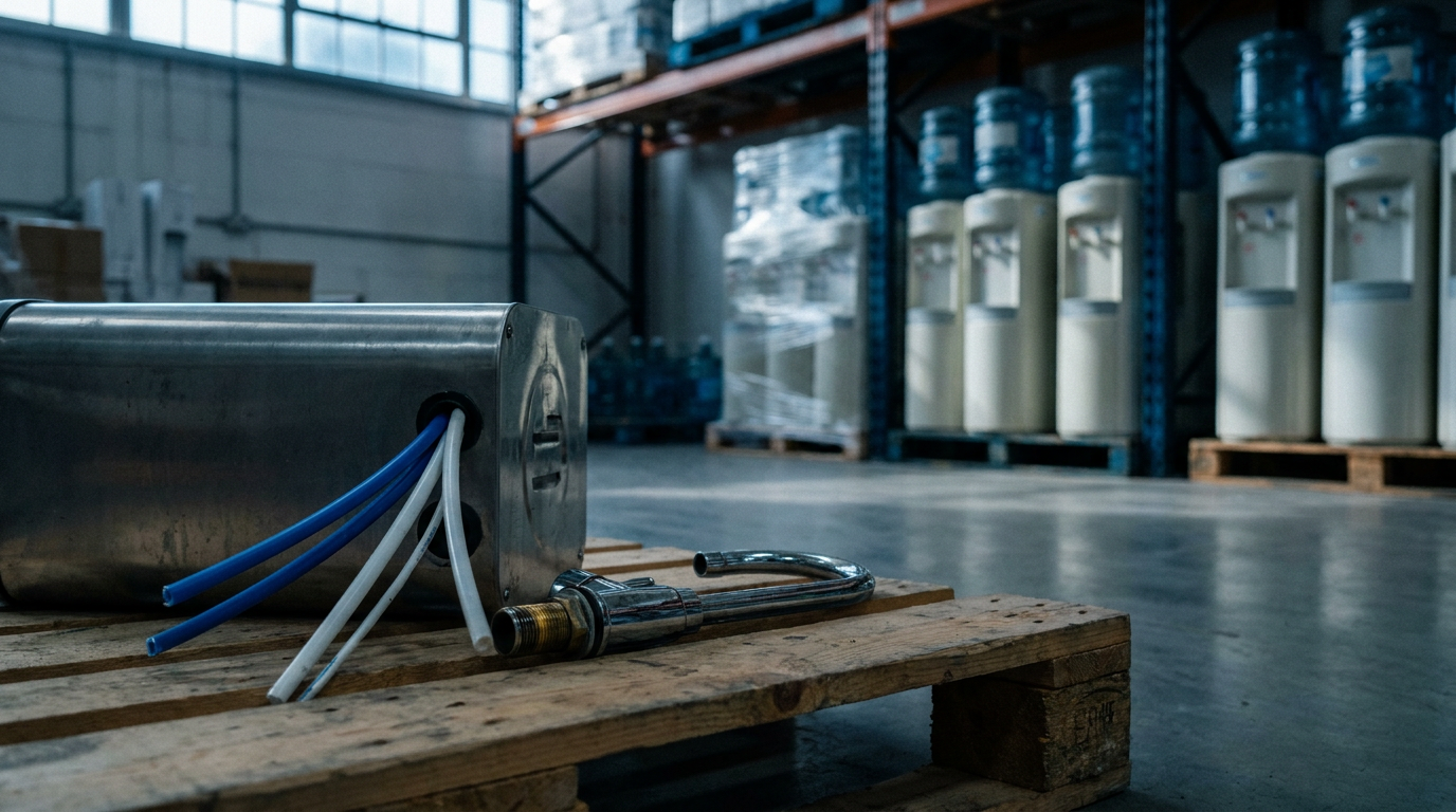 Water cooler market churn is a hardware write-down, and POU fleets carry the bigger one